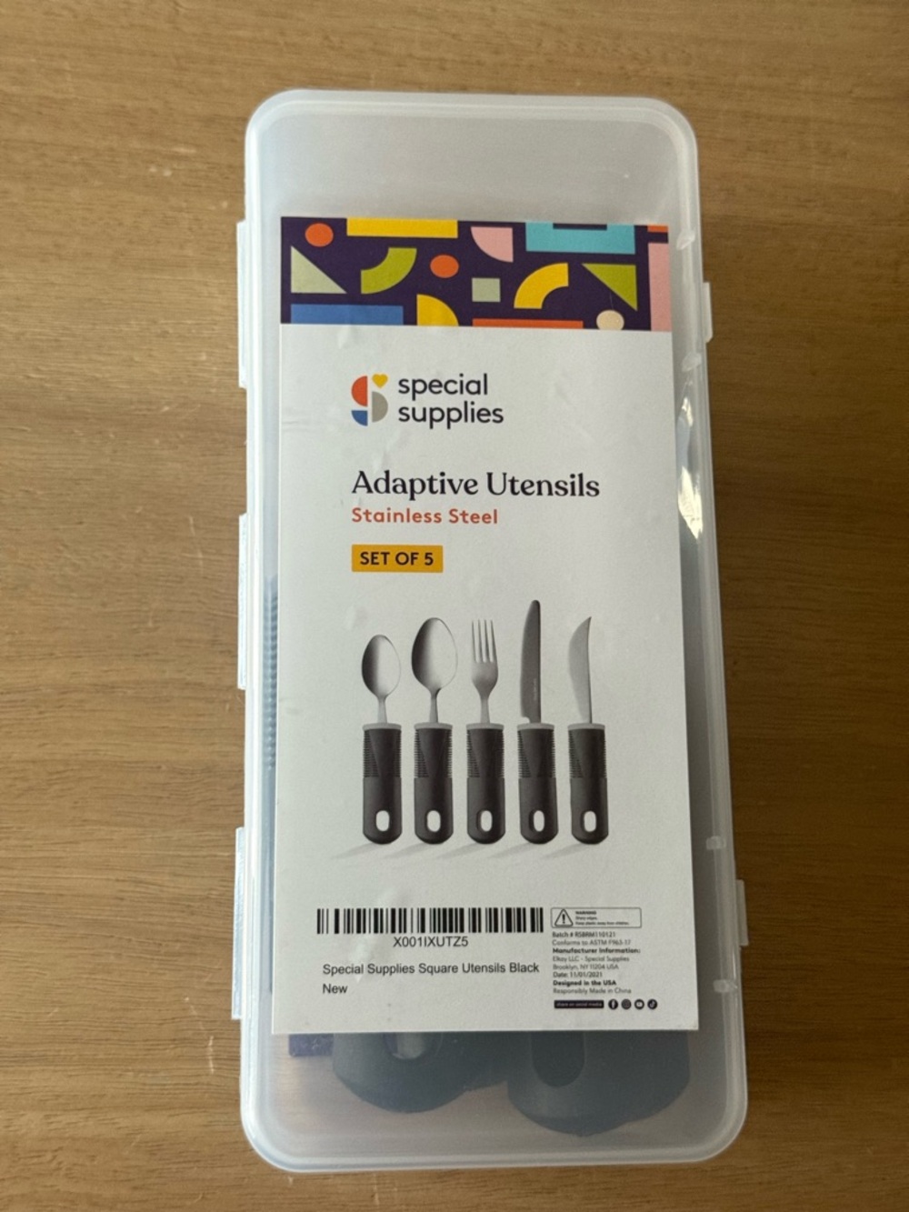 Adaptive Utensils Set - Black (5-Piece)